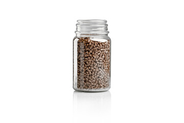plastic granulate made from recycled pet bottles