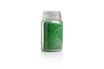 plastic granulate made from recycled pet bottles