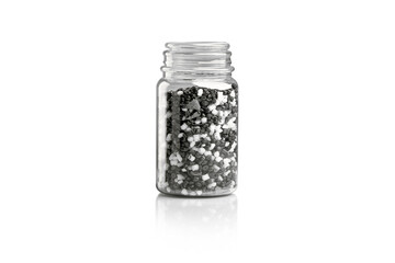 plastic granulate made from recycled pet bottles