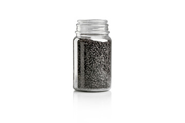 plastic granulate made from recycled pet bottles