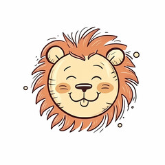 Lion Doodle Cartoon. Generative AI
