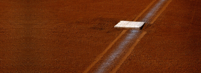 Baseball Baseline with Base Chalk Line Diamond