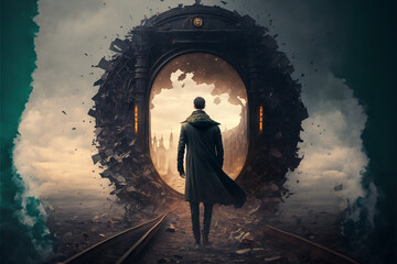 Dark world of dream, fantasy creatures, imagination of suffer and pain, broken fantasy, childhood, portret of dead way, Generative AI