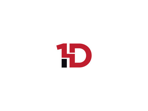 Creative Number 1D Logo Icon, Initial Letter 1d Logo Design Concept