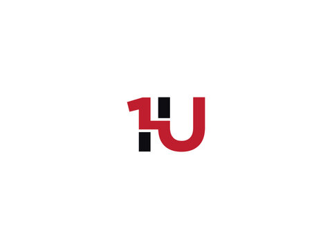 Creative Number 1U Logo Icon, Initial Letter 1u Logo Design Concept