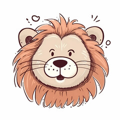 Lion Doodle Cartoon. Generative AI