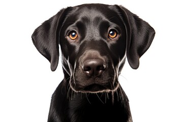 Happy puppy dog on isolate background, Generative AI