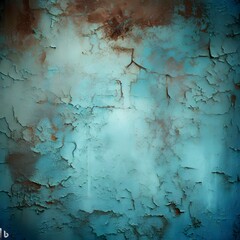Rusted blue wall texture. Generative AI