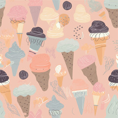Ice Cream Seamless Pattern 