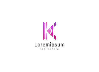Letter K Logo. Geometric Shape Letter K Vector Design