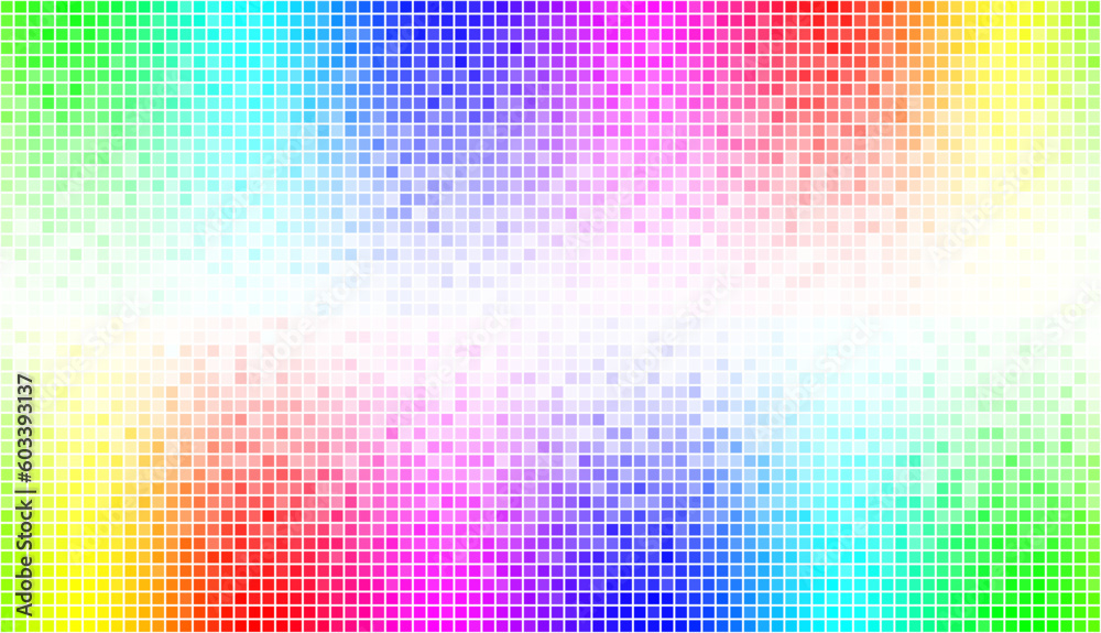 Fototapete abstract spectrum colorful bottom mosaic with white copy space.