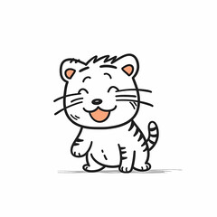 Obraz na płótnie Canvas Tiger Cartoon Illustration. Generative AI