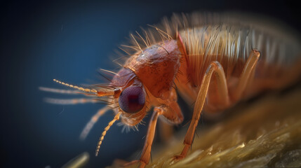 Flea in nature. Generative AI