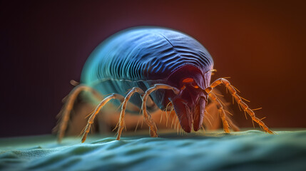 Flea in nature. Generative AI