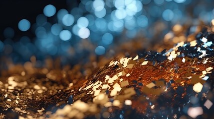 establishment of theoretical shimmer lights. blue, gold and dim. de centered. standard. AI Generated