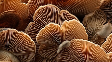 Closeup of portabella mushroom gills. AI Generated