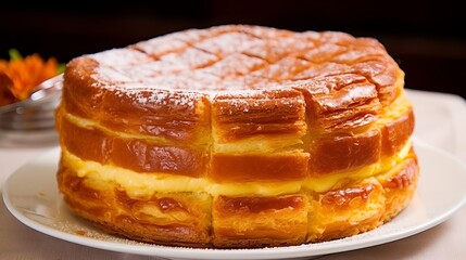 gateau basque, typical of the french basque country. AI Generated