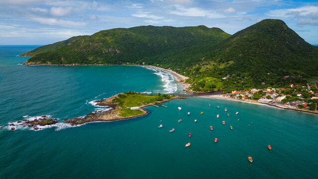 aerial view of ponta dos campanhas santa Catarina island Brazil florianopolis