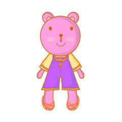 little girl with pink piggy bank