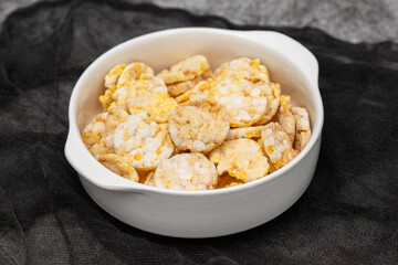 gluten free corn cake with cheese for healthy breakfast