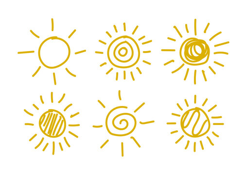 sun shaped simple hand stroke icon