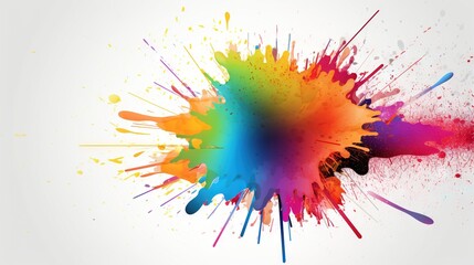  a multicolored paint splattered on a white background.  generative ai