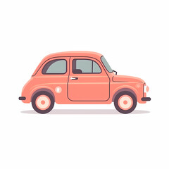 Car Cartoon Isolated White. Generative AI