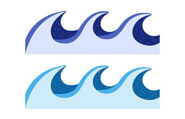 Ocean sea water wave vector icon illustration. Creative summer ocean sea travel concept sign. 