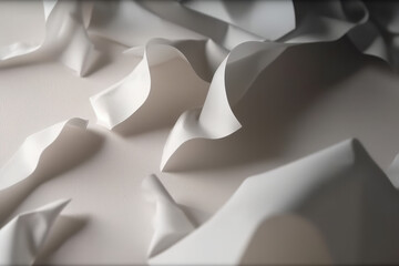 Abstract Crumpled Paper Texture, Deep Shadows, Minimalist Ambience Created using AI Generation Technology