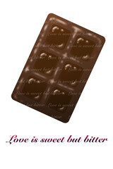 chocolate bar on white background