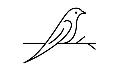 Abstract Bird Logo Line Art Silhouette