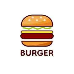 Burger logo design. Colored icon.