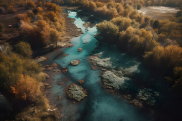 Obraz premium Freshwater landscape. Generative AI