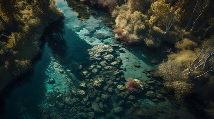 Fototapeta na wymiar Beautiful Freshwater landscape. Generative AI