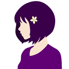 Beautiful girl face concept illustration with flower decoration