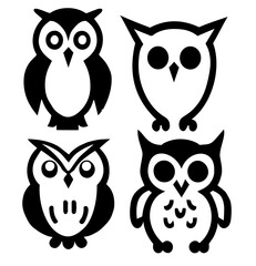 Owls silhouettes concept icon vector illustration