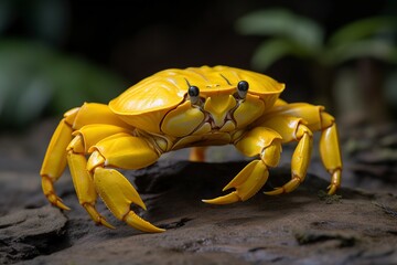 illustration, yellow land crab, generative ai.