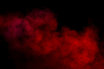 Orange and red steam on a black background.