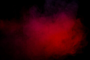 Orange and red steam on a black background.