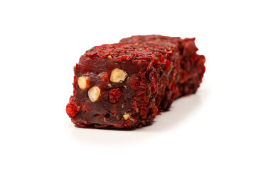Sweet roll with pomegranate and nuts, turkish sweets.