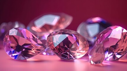 light pendant shine on Purple Amethys diamond in blurred background. by ai generative