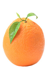 Orange with leaf isolated