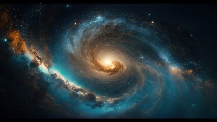 Fototapeta Empty space, Blue Galaxy, Kosmos, Stars obraz
