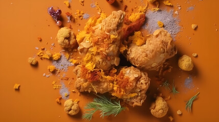 Delicious fried chicken. Generative AI