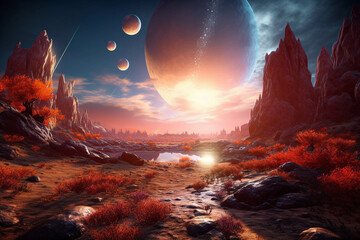 Giant Exoplanet Reverie: Enchanting Imagery of Alien World Marvels. Generative AI