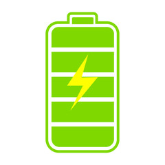 Green electric battery icon