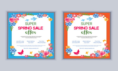 Super spring sale design vector template