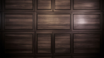 Dark wood paneling with three-dimensional texture and dramatic lighting, AI generated