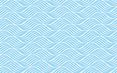 The geometric pattern with wavy lines. Seamless vector background. White and blue texture. Simple lattice graphic design