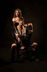 Two performers, boy and girl, from a 1920s cabaret